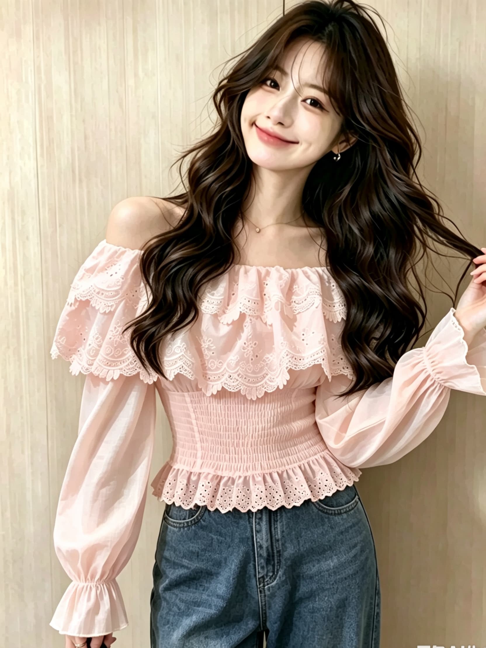 실사 프랑스식 오프숄더 프릴 칼라 셔츠 가을 새로운 작은 대중 디자인 센스 자수 쇼트 스타일 패션 맨위 상세 이미지 6
