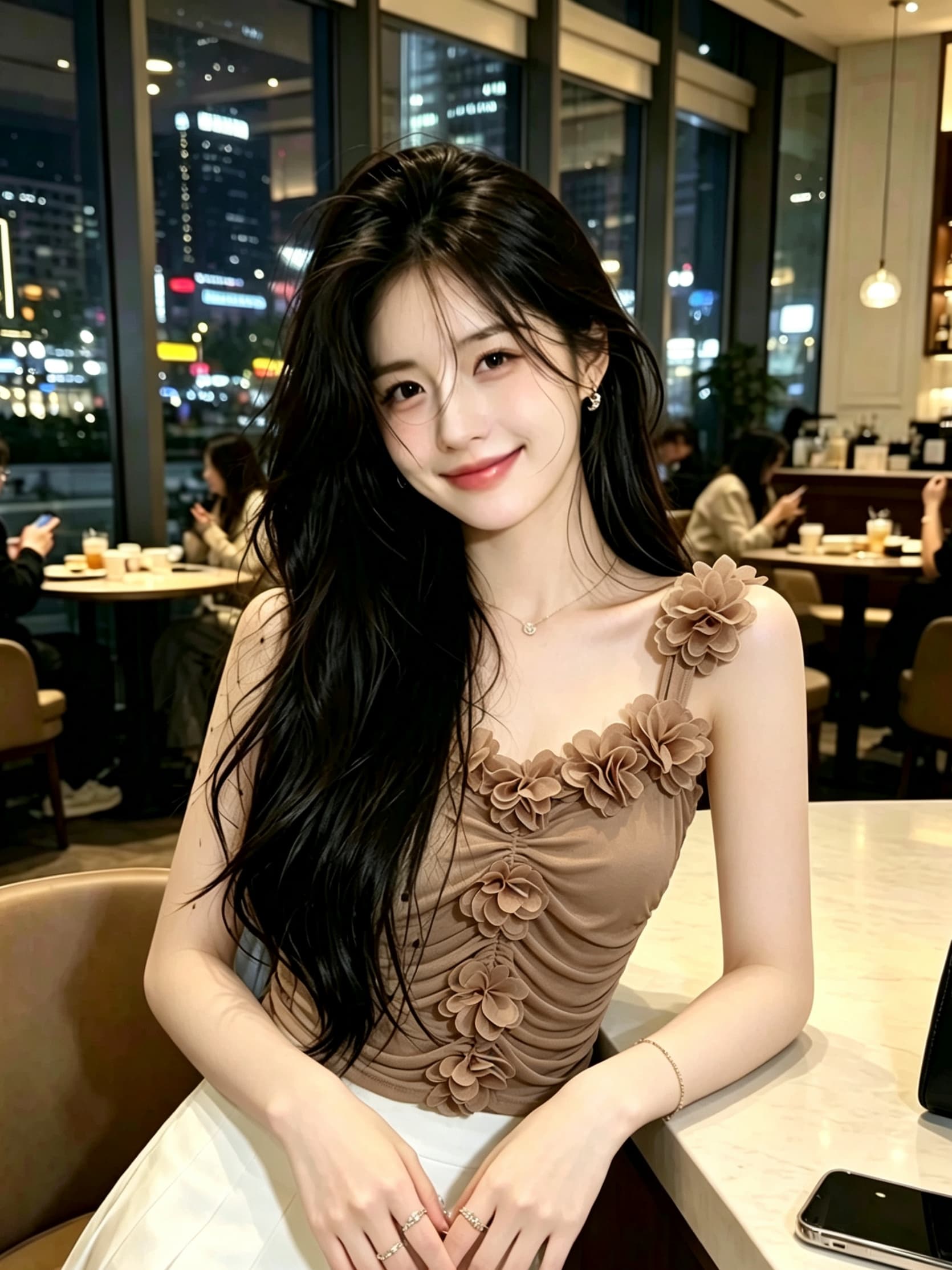 실사 순수한 욕망 바람 3 차원 프릴 주름 조끼 프랑스식 작은 대중 아름다운 민소매 오프숄더 맨위 상세 이미지 2
