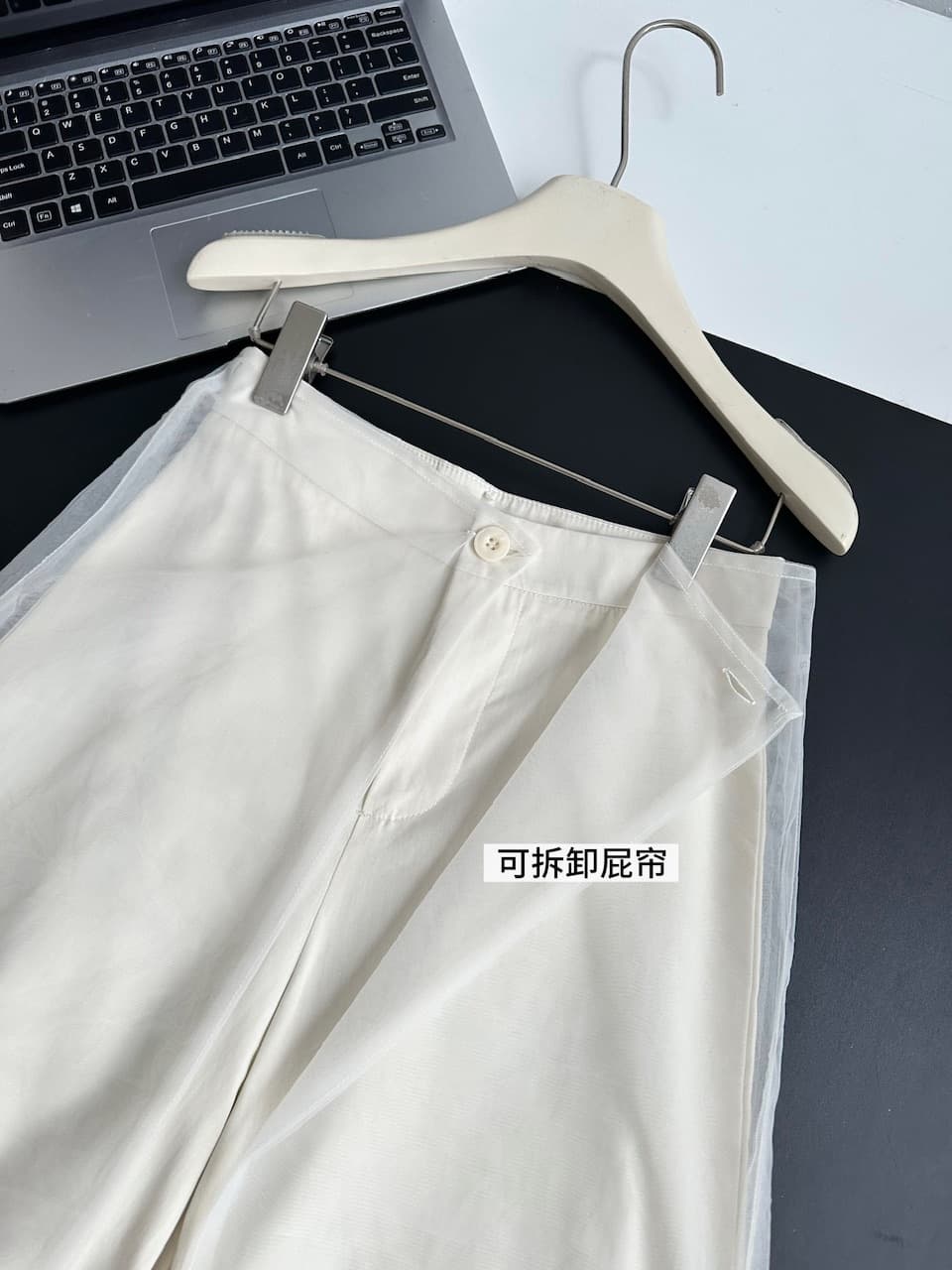 skk store 섬 오래된 돈 vibe100g 공기 센스 주간 실크 코튼 망사 조끼 작은 셔츠 치마바지 세트 여성 상세 이미지 10