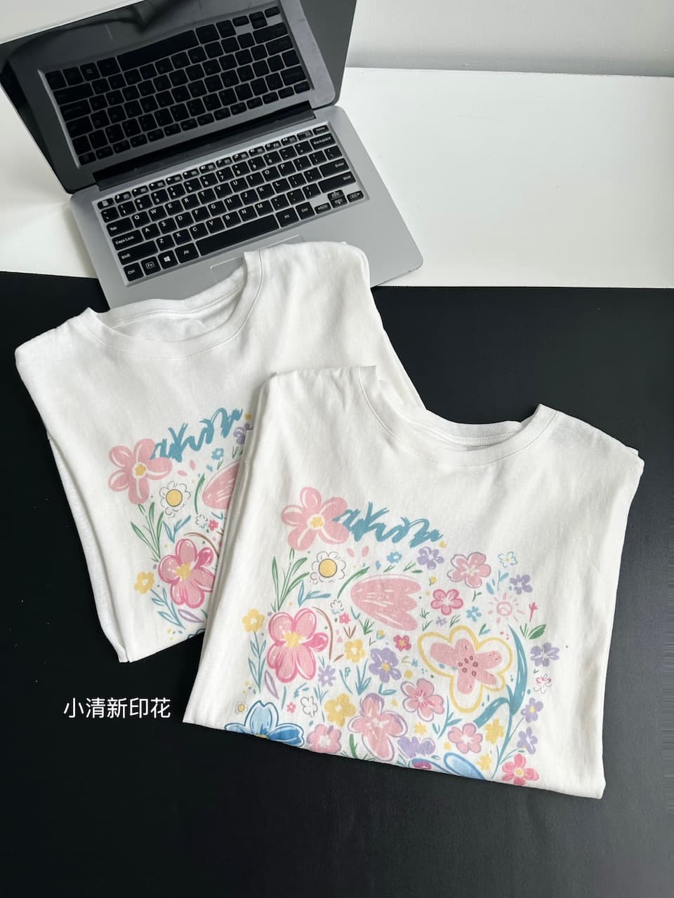 화이트 워터 여성 모네 정원 질감 센스 인쇄 꽃이 떨어지는 어깨 티셔츠 여성 여름 한 부서 느긋한 달콤함 슬림해 보이는 맨위 이미지 5