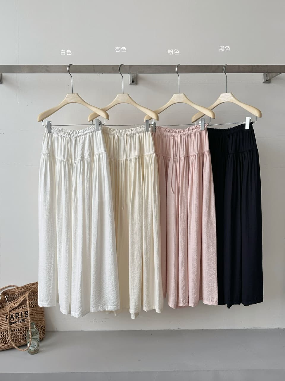 im ~까지 구름 바지 느긋한 도루 가을 센스 치마바지 여성 Xiamu 귀 핀치 Pleat 캐주얼 바지 루즈핏 슬림해 보이는 와이드 레그 팬츠 상세 이미지 3