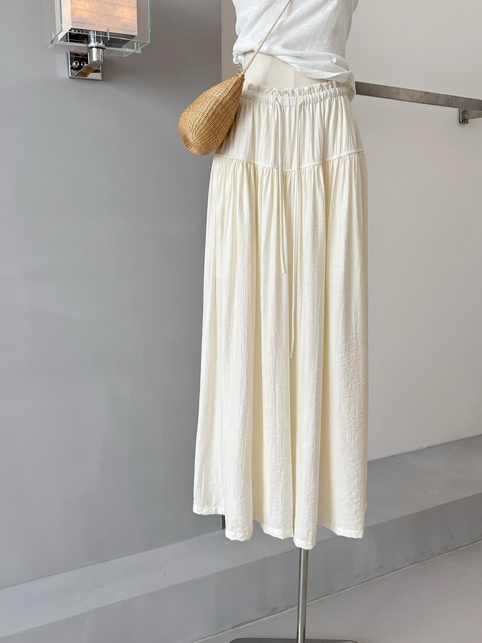 im ~까지 구름 바지 느긋한 도루 가을 센스 치마바지 여성 Xiamu 귀 핀치 Pleat 캐주얼 바지 루즈핏 슬림해 보이는 와이드 레그 팬츠 상세 이미지 8