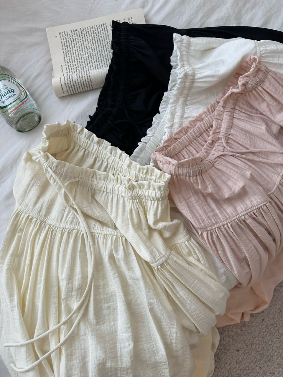 im ~까지 구름 바지 느긋한 도루 가을 센스 치마바지 여성 Xiamu 귀 핀치 Pleat 캐주얼 바지 루즈핏 슬림해 보이는 와이드 레그 팬츠 상세 이미지 13