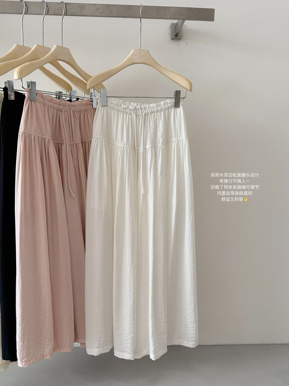 im ~까지 구름 바지 느긋한 도루 가을 센스 치마바지 여성 Xiamu 귀 핀치 Pleat 캐주얼 바지 루즈핏 슬림해 보이는 와이드 레그 팬츠 상세 이미지 14