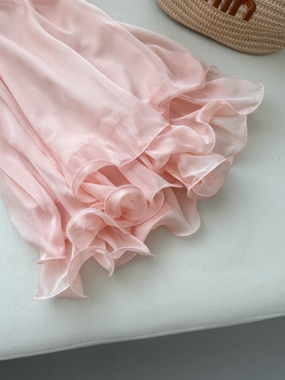 cloudsweet 흰 구름 달콤한 릴리 오브 더 밸리 여름 머리말 분위기 센스 핑크색 행침 목 맨위 민소매 쇼트 스타일 쉬폰 블라우스 상세 이미지 13