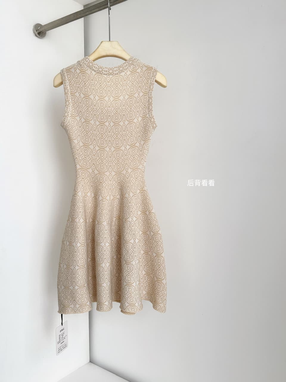 okmashop 矜贵 작은 천 골드 민소매 여성 드레스 여름 고대 조기 천 골드 센스 품격 허리 수축 치마 상세 이미지 6