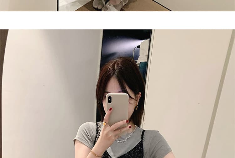 2026 여름 드레스 새로운 미니멀리즘 게으른 착용 가져 가라. 꽃무늬 루즈핏 슬림해 보이는 표지 배 슬립 드레스 티셔츠 임산부 세트 상세 이미지 26