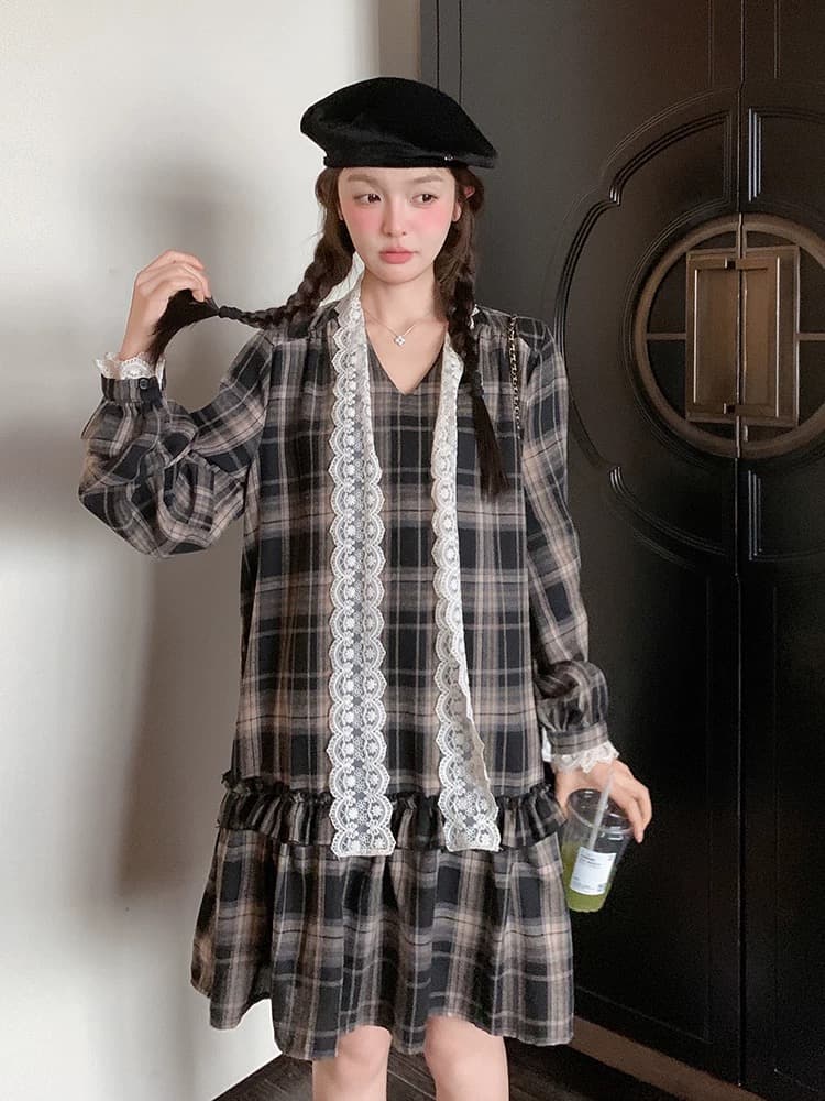 새로운 지금 2026 새로운 봄 가을 출산 착용 한 부서 루즈핏 캐주얼 임산부 드레스 상세 이미지 10