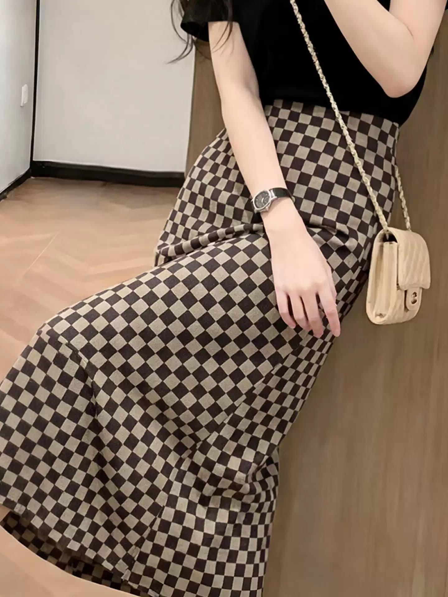 2026 여름 슈퍼 화재 전체 집합 ootd 착용 가져 가라. 캐주얼 자이언트 잘 생긴 ~ 중 작은 샤넬 스타일 반신 스커트 투피스 슈트 여성 상세 이미지 4