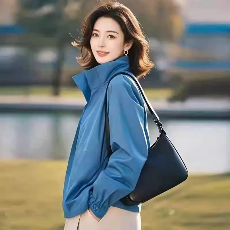 캐주얼 다용도 스탠드 칼라 오픈 가디건 여성 코트 2025 봄 가을 인기 ~ 중 아름다운 외국 가스 연령 감소 고급 센스 자켓 상세 이미지 4