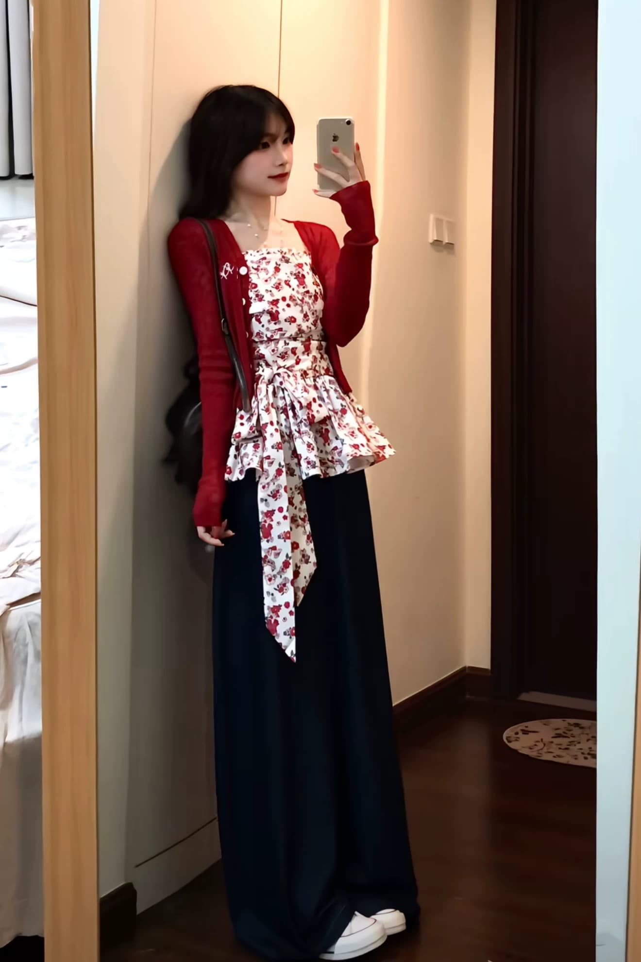 여름 자외선 차단 오픈 가디건 슬립 초여름 아름다운 세트 여성 여름 와이드 레그 팬츠 miu 부서 여름 착용 가져 가라. 전체 집합 트렌디 상세 이미지 3