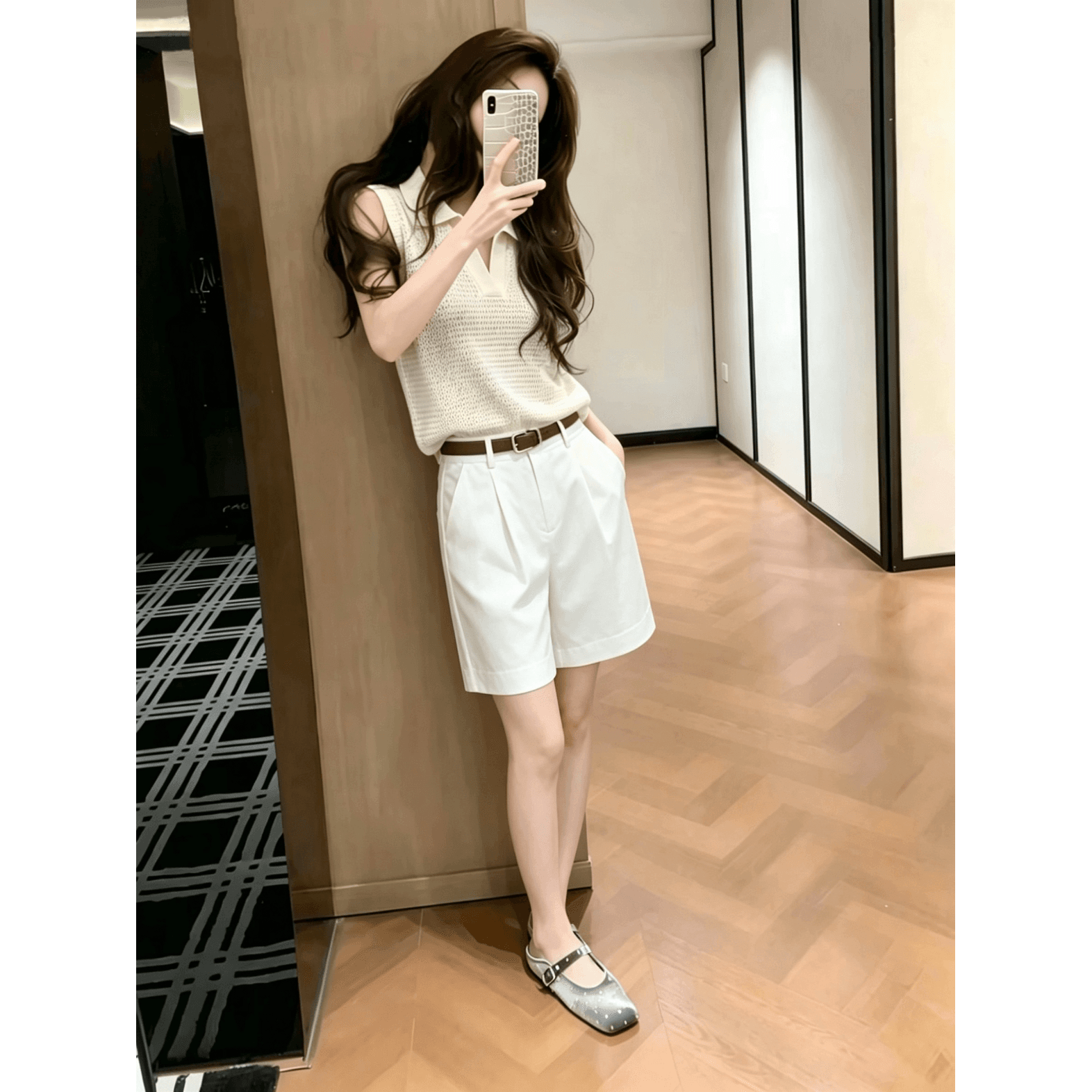 여름 프랑스식 고급 명문 여성 로얄 자매 품격 민소매 니트 베스트 정장 바지 패션 경력 투피스 슈트 여성 이미지 5