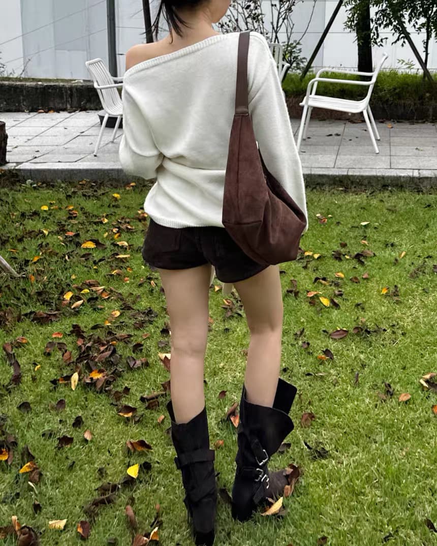 한국 chic 가을 겨울 한 부서 디자인 센스 레이스업 허리 수축 슬림해 보이는 니트 스웨터 셔츠 상세 이미지 34