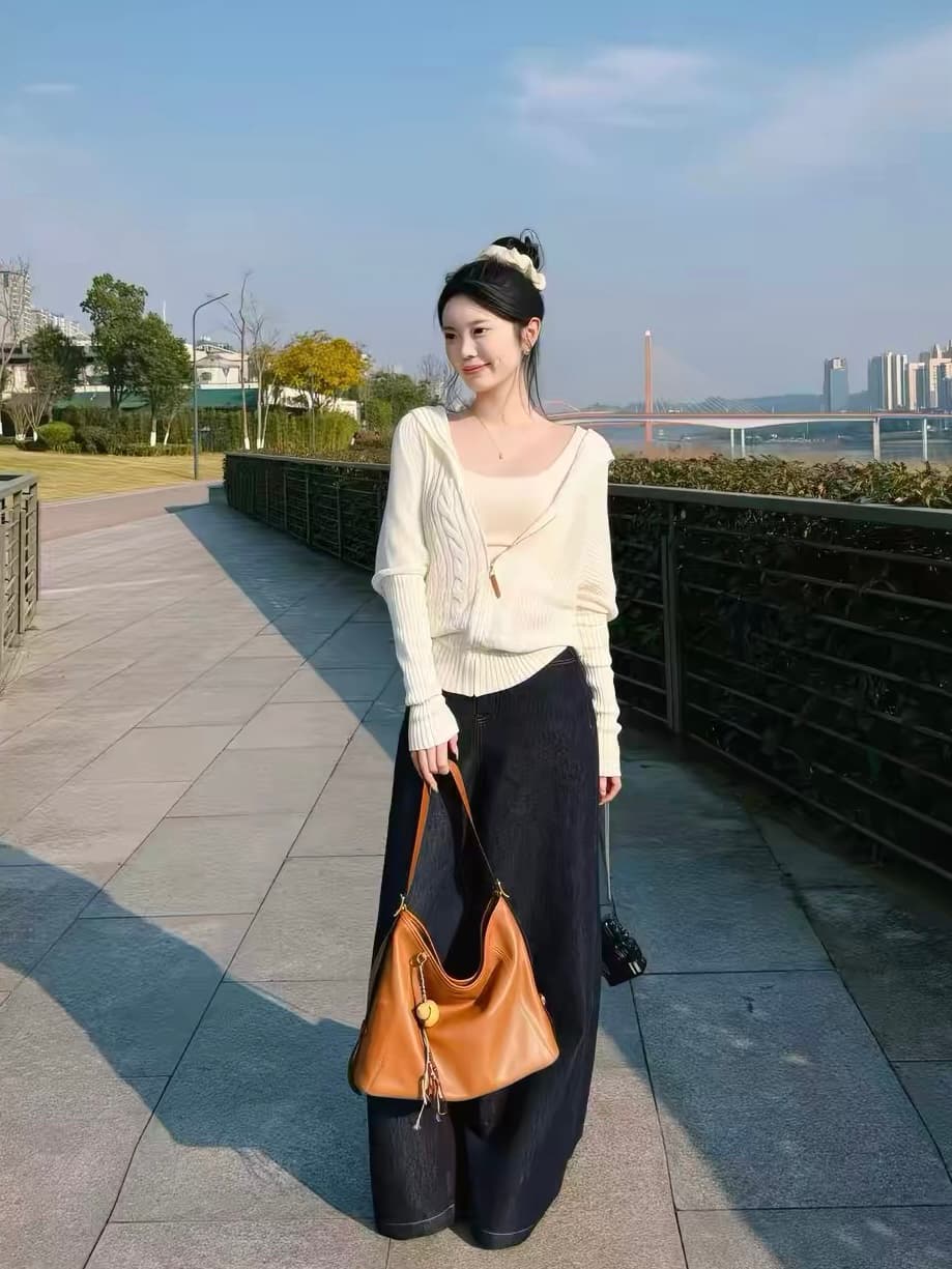 가을 겨울 새로운 3 차원 짜임 배트윙 소매 니트 오픈 가디건 후드 재킷 청바지 자이언트 잘 생긴 슬림해 보이는 3종 세트 이미지 3