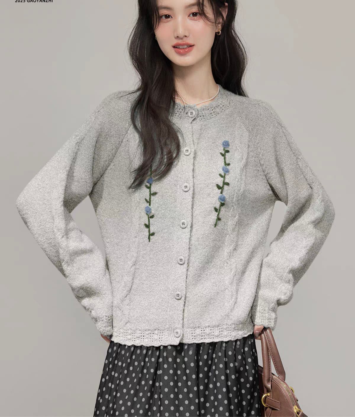 한 부서 부드러운 다용도 자수 부드러운 찹쌀 루즈핏 스웨터 니트 오픈 가디건 여성 셔츠 2026 새로운 상세 이미지 7