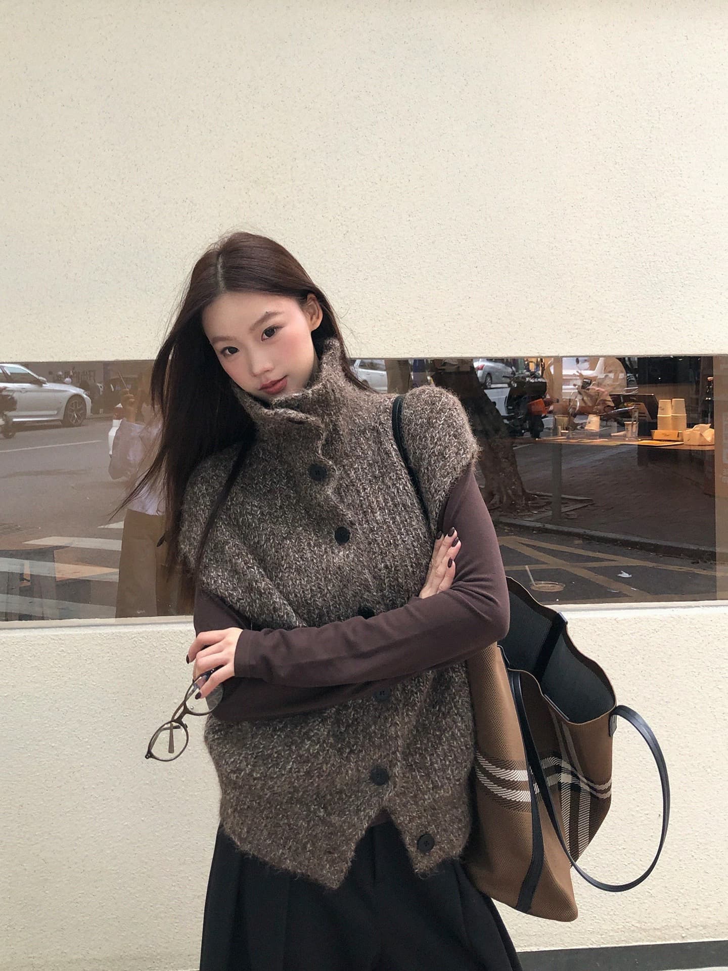 풀오버 스웨터 여자 가을 느긋한 고급 센스 맨위 그레이트 과소 평가 요리 한 분위기 센스 몸매 가꾸기 니트 스웨터 이미지 4