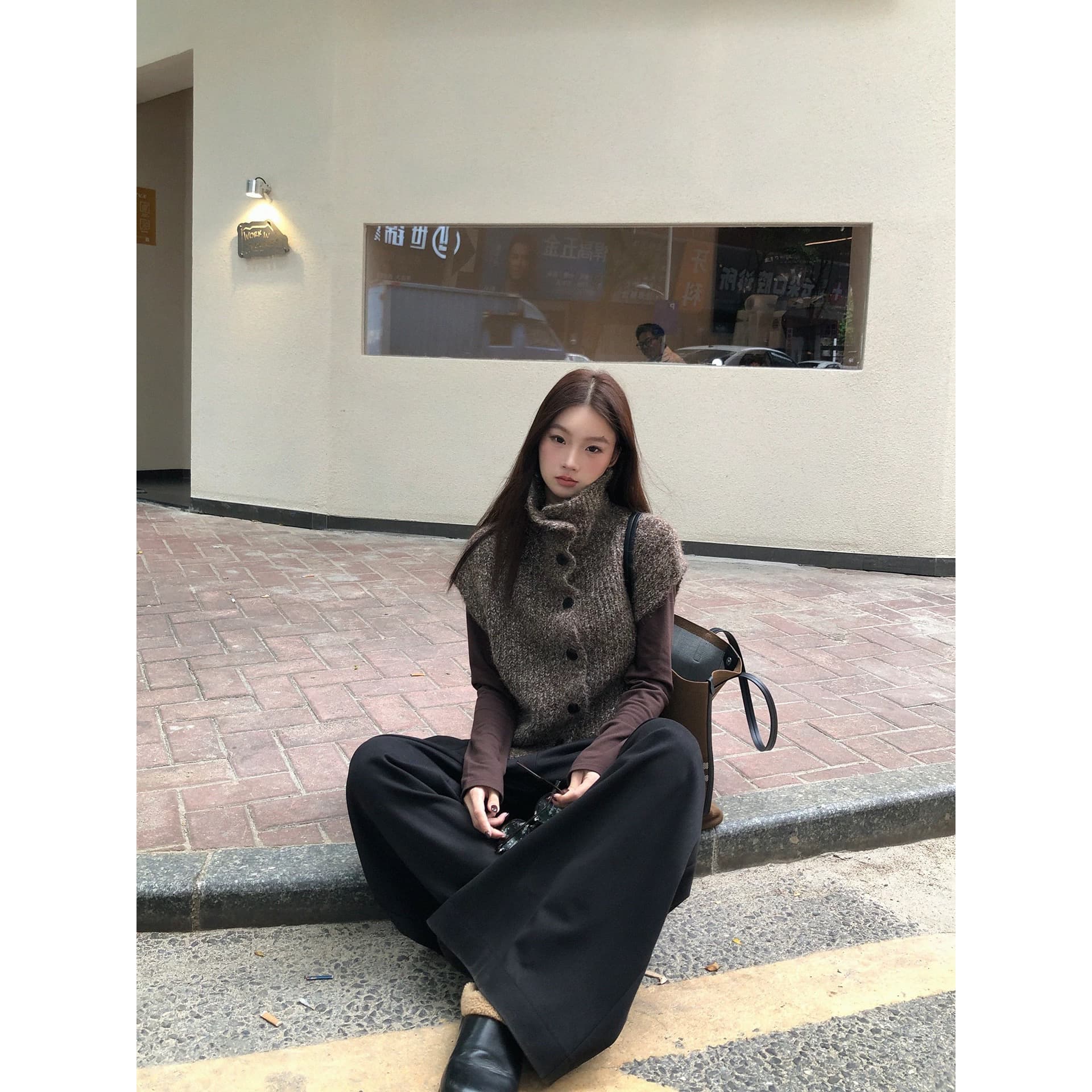 풀오버 스웨터 여자 가을 느긋한 고급 센스 맨위 그레이트 과소 평가 요리 한 분위기 센스 몸매 가꾸기 니트 스웨터 이미지 5