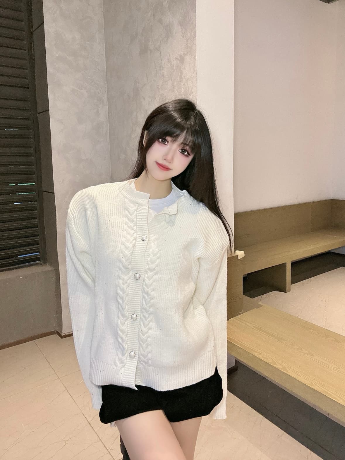 가을 겨울 새로운 명문 여성 품격 작은 샤넬 스타일 스팽글 니트 오픈 가디건 고급 센스 루즈핏 슬림해 보이는 스웨터 여성 코트 상세 이미지 1