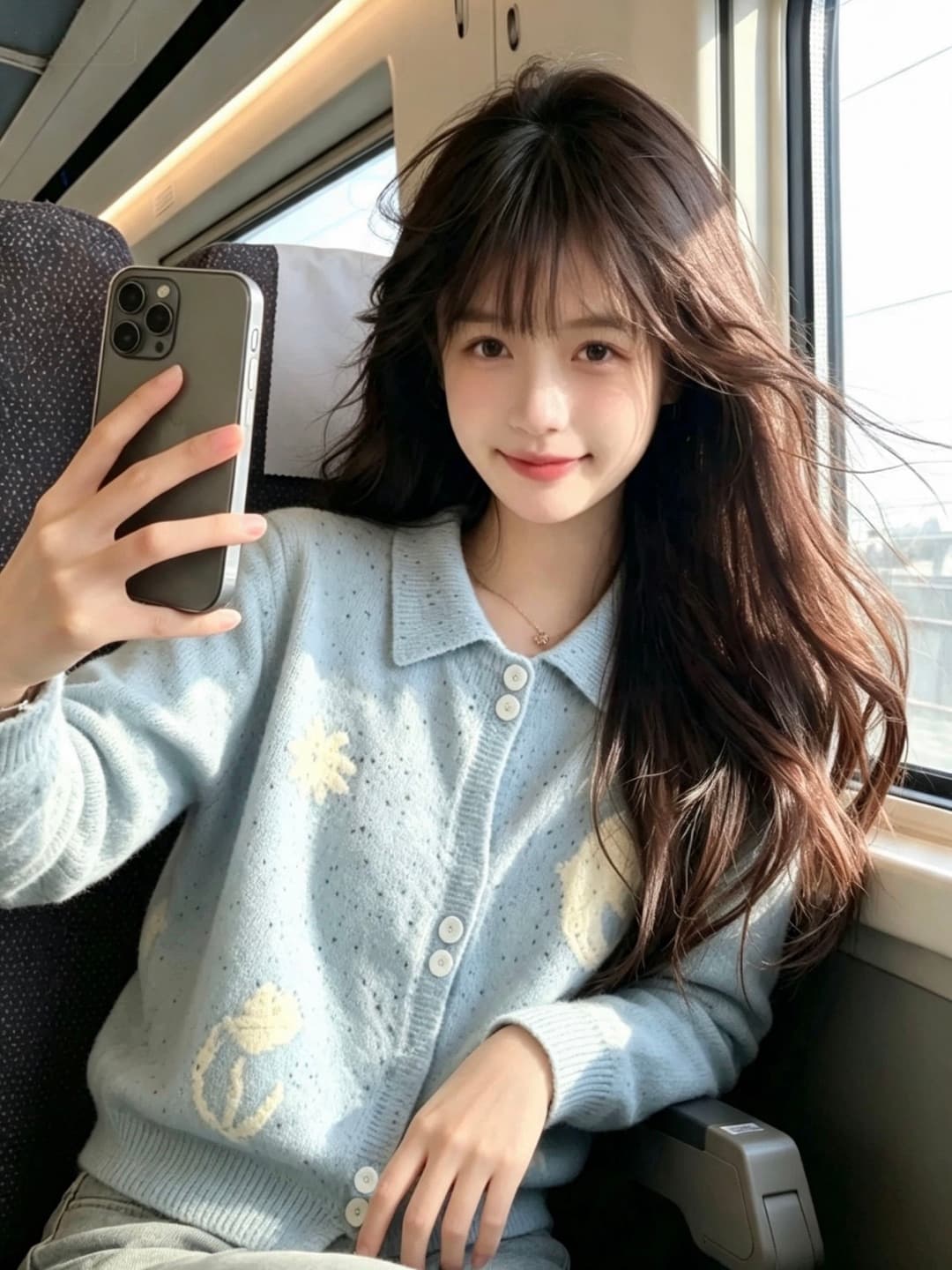 파란색 색상 포인트 실 자카드 폴로 칼라 니트 스웨터 여성 가을 새로운 연령 감소 라운드 넥 스웨터