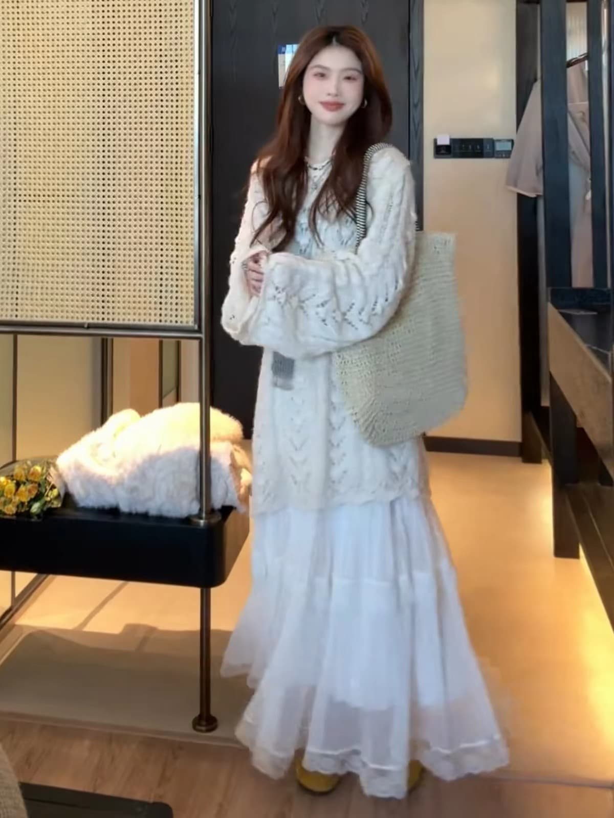 조기 가을 한 부서 부드러운 바람 드레스 아이들 여름 2026 새로운 착용 가져 가라. 고유 한 아름다운 에이즈 환자 세트 롱 스커트 상세 이미지 8