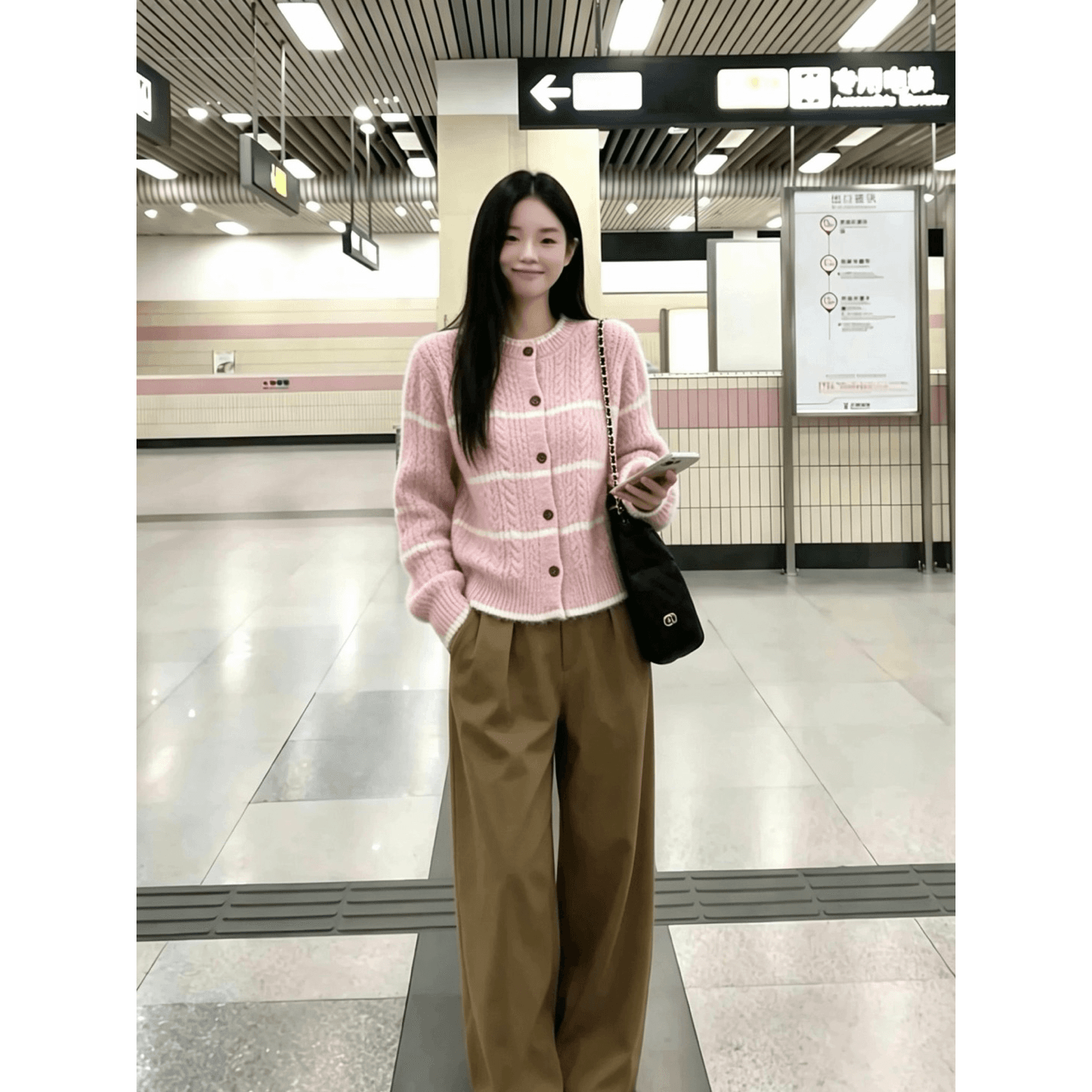 분위기 센스 스트라이프 스웨터 여자 2026 가을 겨울 새로운 느긋한 바람 배색 니트 오픈 가디건 부드러운 찹쌀 맨위 재킷 트렌디 이미지 5