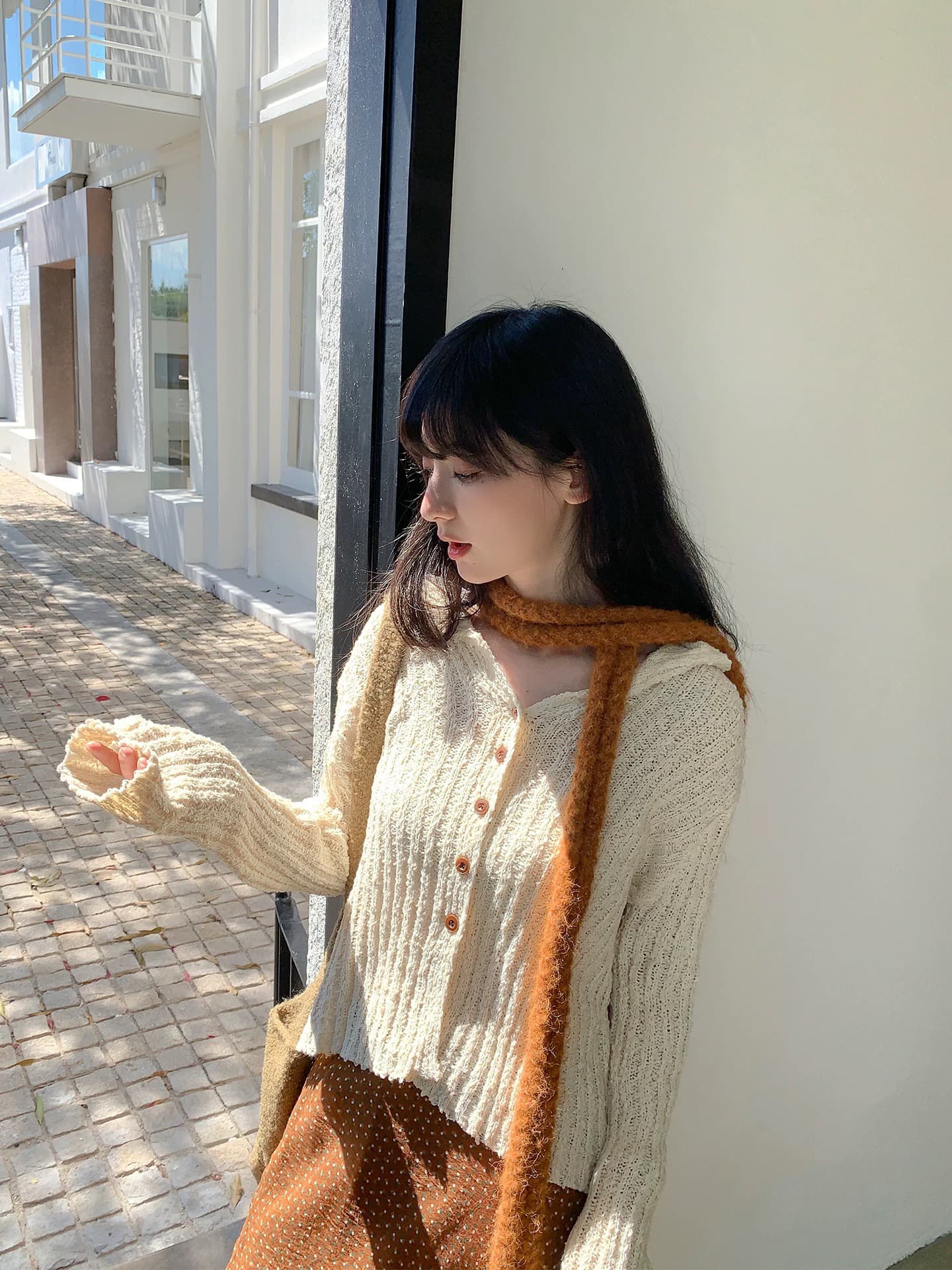 한국 스타일 루즈핏 부드러운 바람 긴팔 스웨터 코트 질감 센스 니트 오픈 가디건 상세 이미지 5