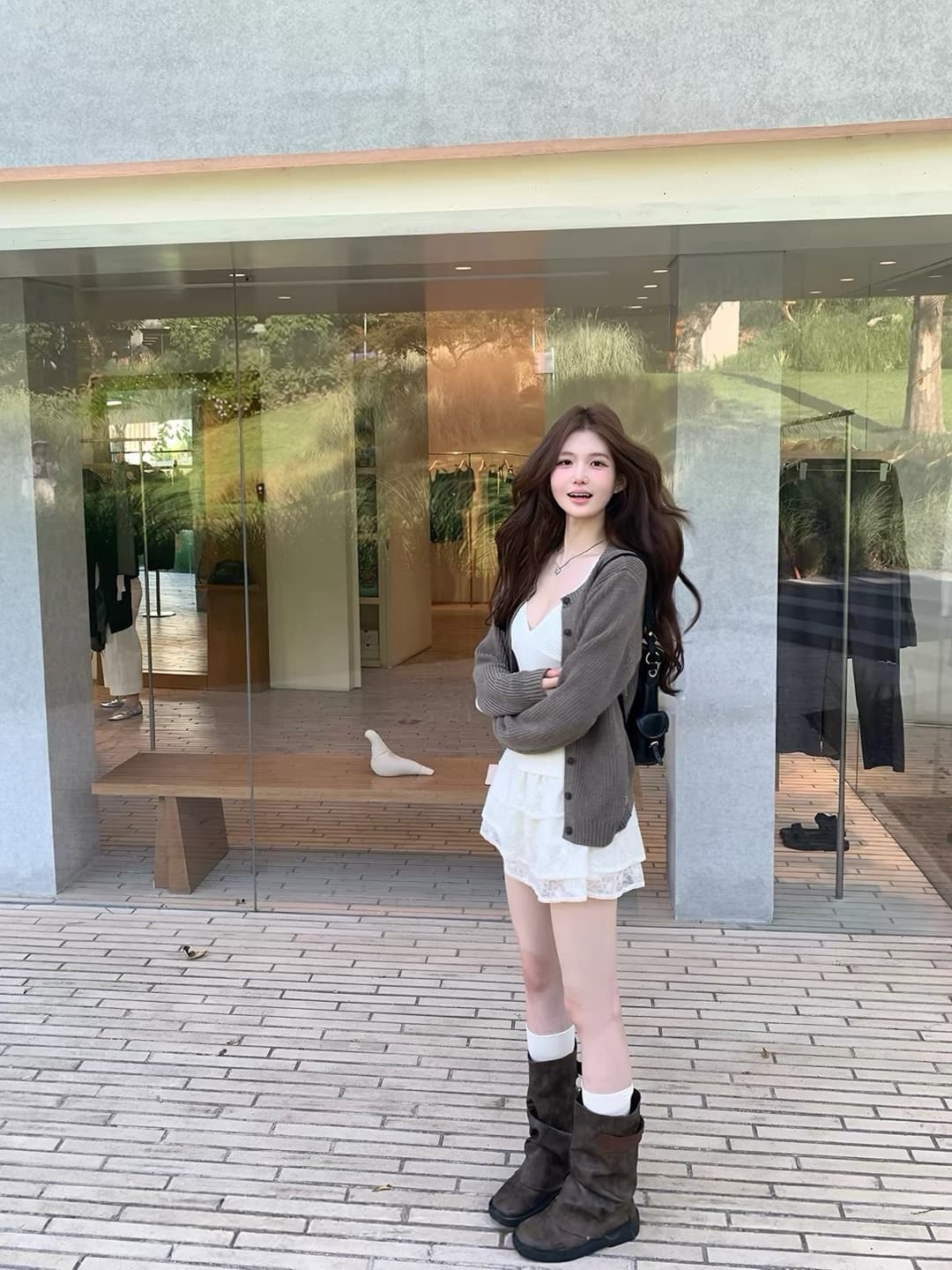 榛 과일 소나무 숲 다용도 니트 오픈 가디건 여성 이른 가을 새로운 루즈핏 스웨터 코트 이미지 4