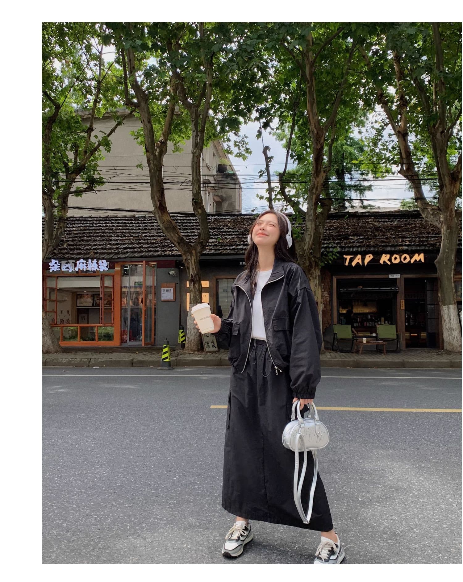 재킷 재킷 펌프 로프 반신 스커트 두 조각 여성 세트 가을 야외 캐주얼 운동 아메리칸 레트로 쇼트 스타일 워크웨어 세트 상세 이미지 27