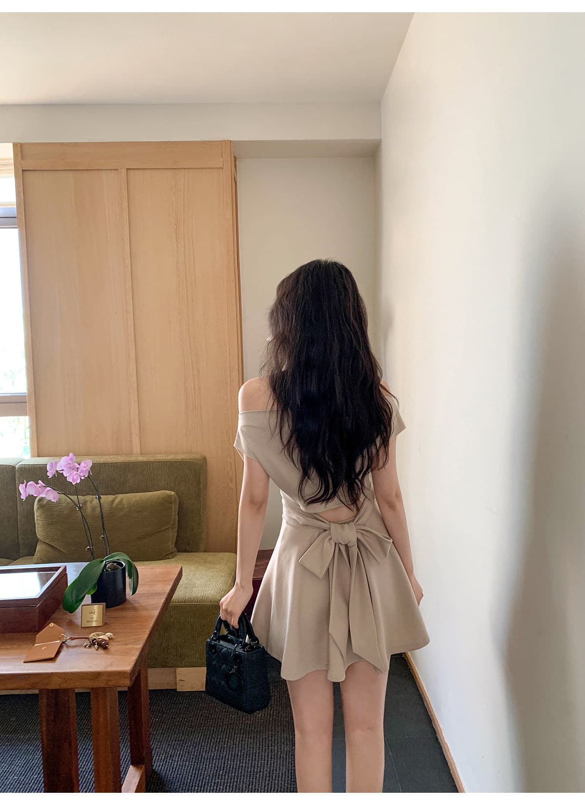 프랑스식 품격 순수한 욕망 섹시함 오프숄더 여성 드레스 여름 새로운 허리 수축 슬림해 보이는 외국 가스 한 마디 짧은 치마 상세 이미지 5