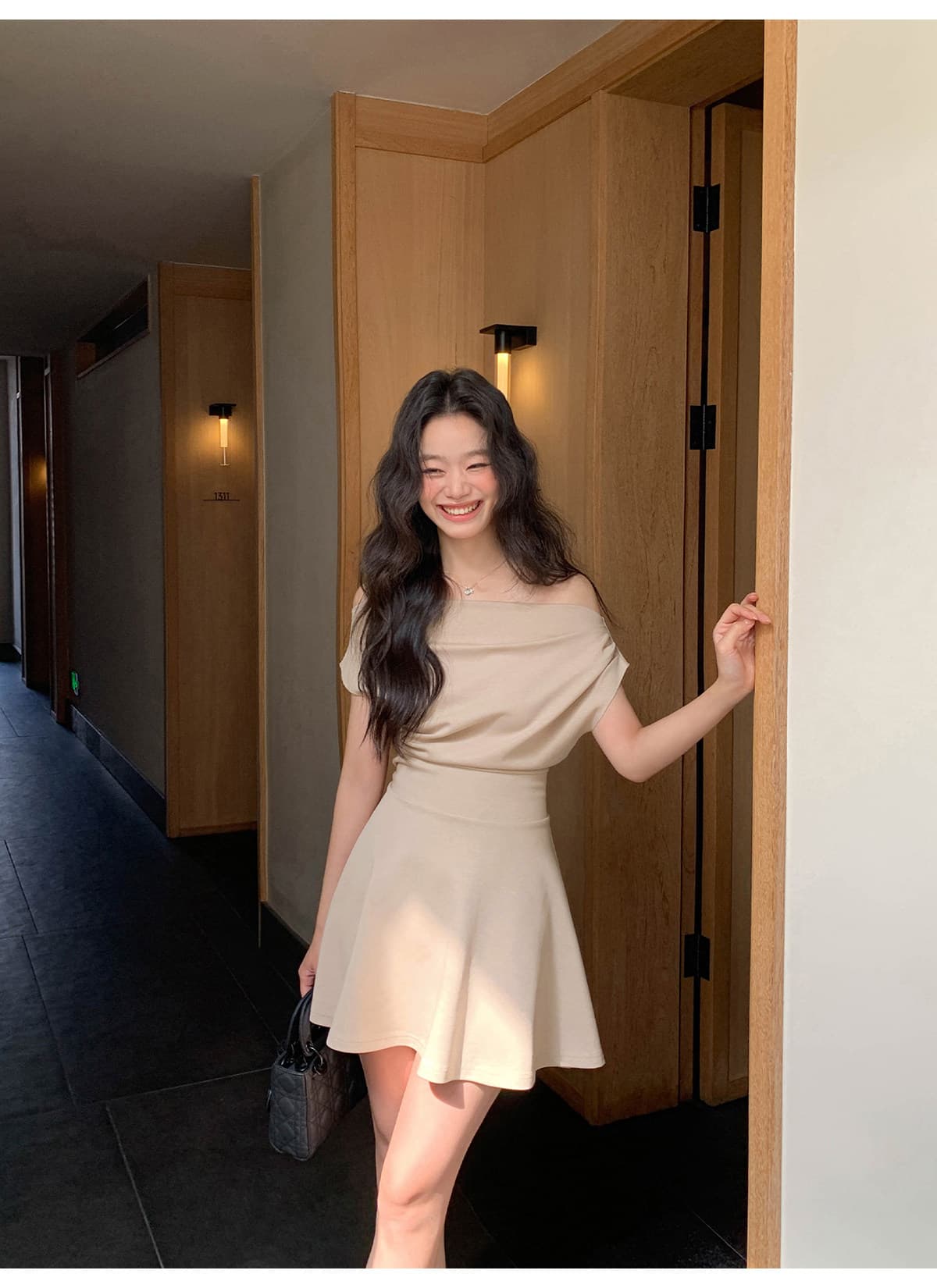 프랑스식 품격 순수한 욕망 섹시함 오프숄더 여성 드레스 여름 새로운 허리 수축 슬림해 보이는 외국 가스 한 마디 짧은 치마 상세 이미지 7