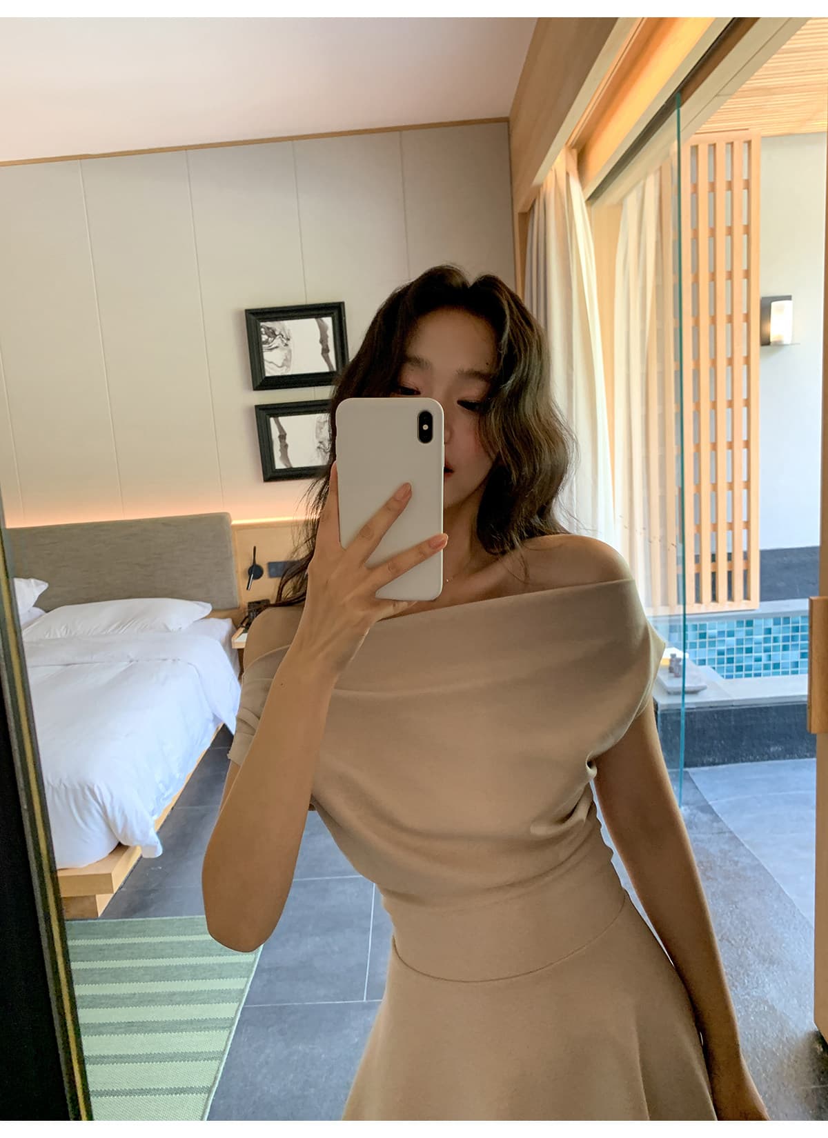 프랑스식 품격 순수한 욕망 섹시함 오프숄더 여성 드레스 여름 새로운 허리 수축 슬림해 보이는 외국 가스 한 마디 짧은 치마 상세 이미지 12