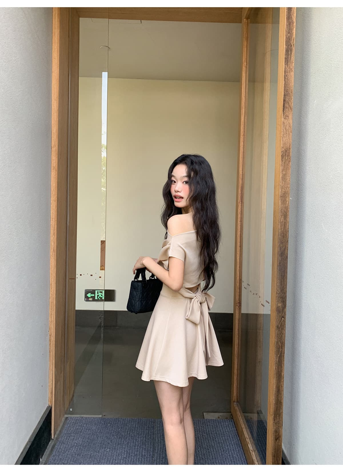프랑스식 품격 순수한 욕망 섹시함 오프숄더 여성 드레스 여름 새로운 허리 수축 슬림해 보이는 외국 가스 한 마디 짧은 치마 상세 이미지 14