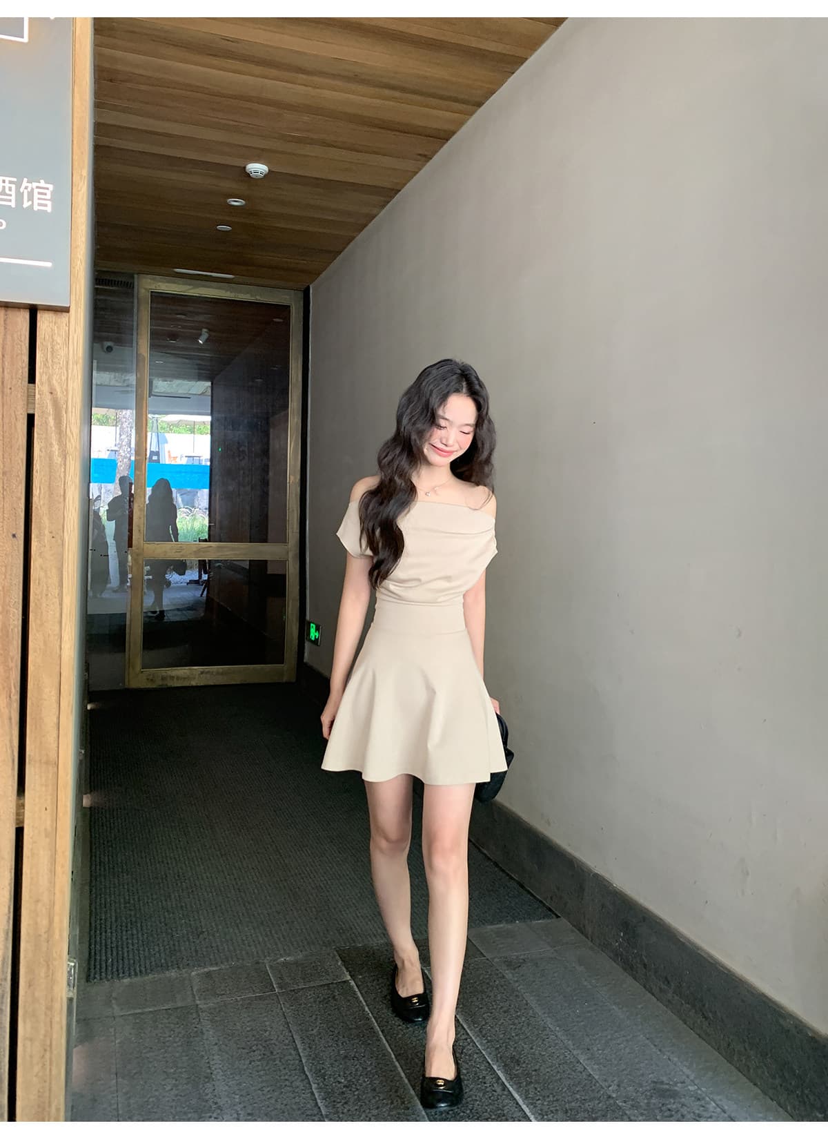 프랑스식 품격 순수한 욕망 섹시함 오프숄더 여성 드레스 여름 새로운 허리 수축 슬림해 보이는 외국 가스 한 마디 짧은 치마 상세 이미지 15