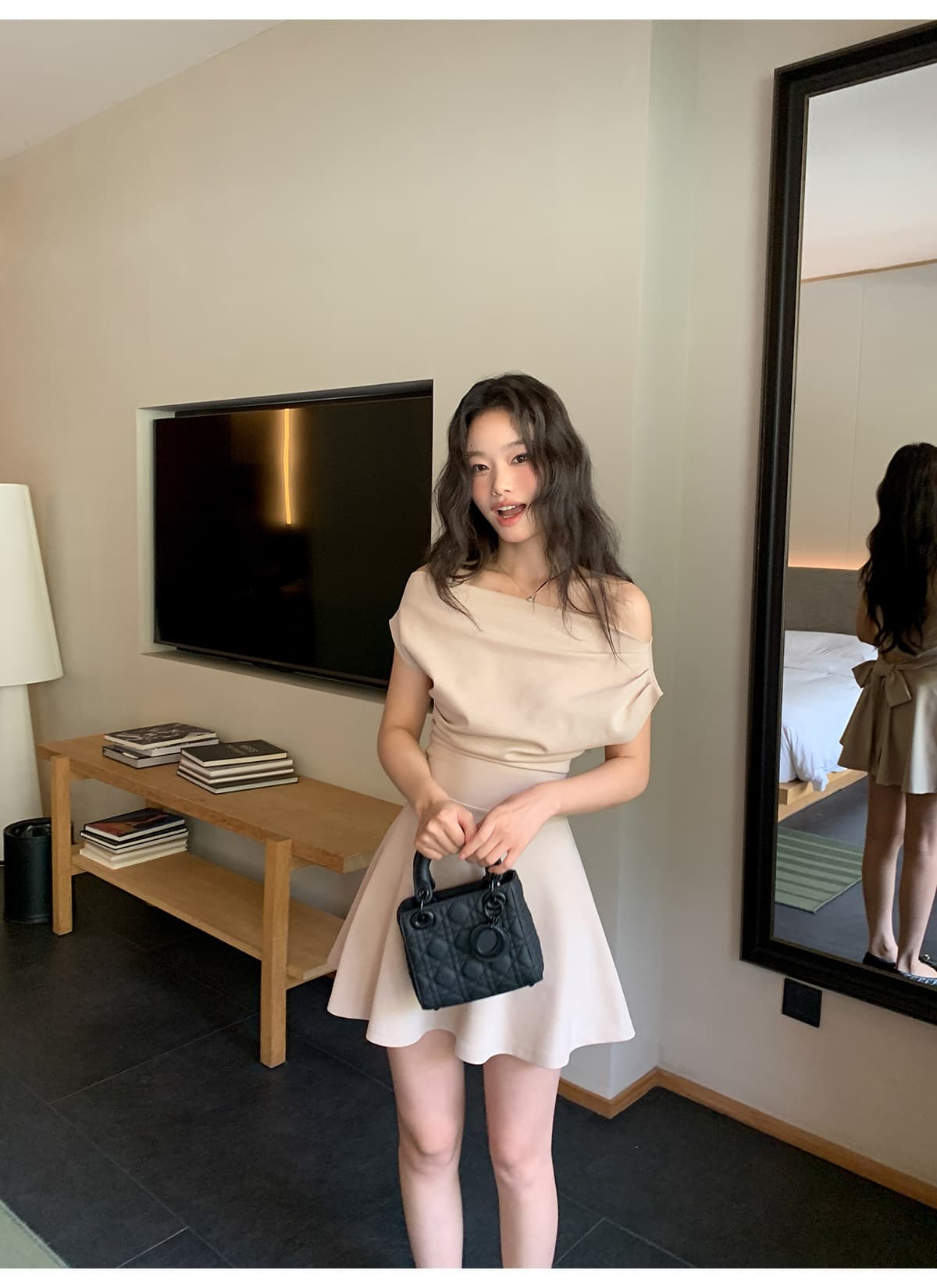 프랑스식 품격 순수한 욕망 섹시함 오프숄더 여성 드레스 여름 새로운 허리 수축 슬림해 보이는 외국 가스 한 마디 짧은 치마 상세 이미지 22