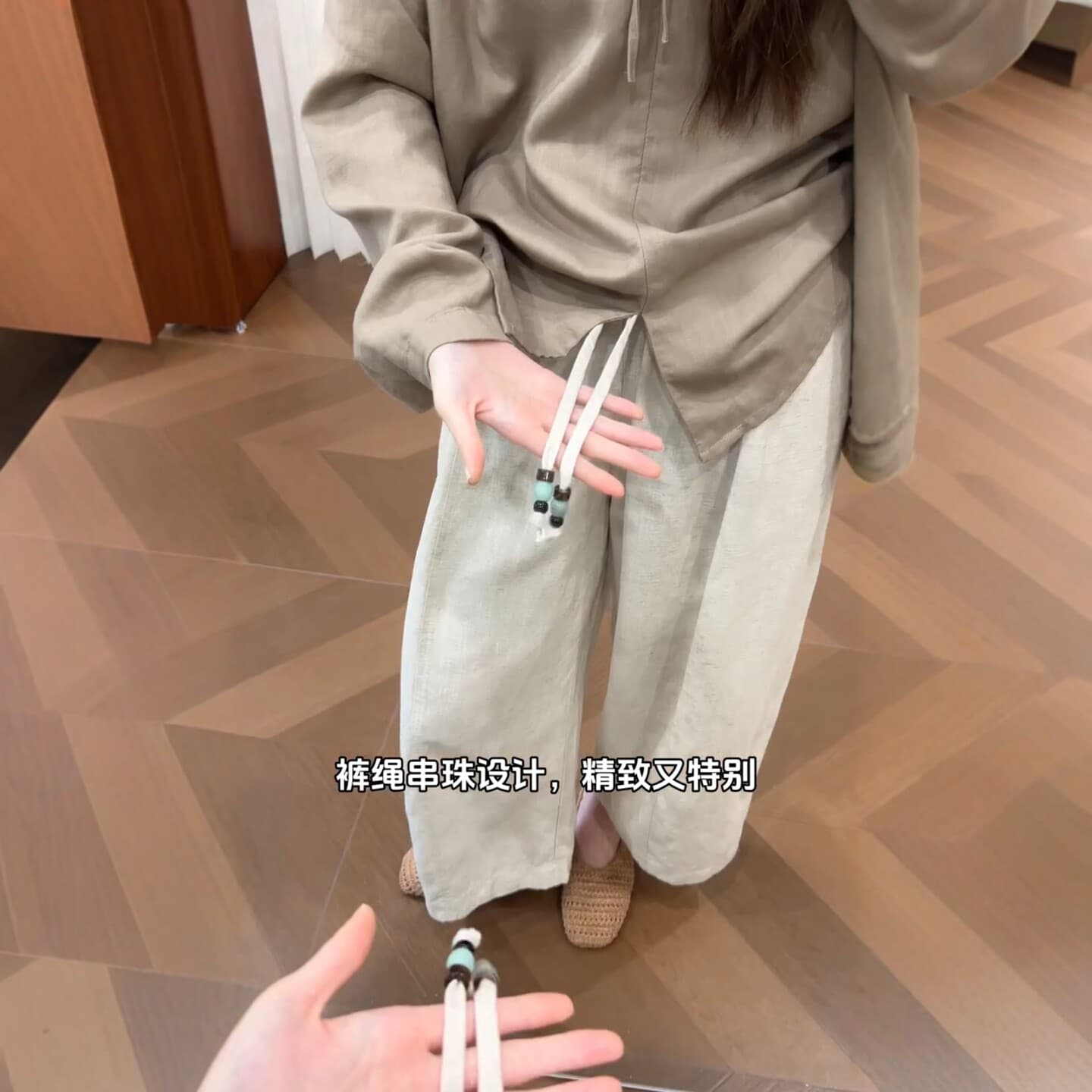 주간 실크 아마 바지 오래된 돈 바람 빅 사이즈 지방 mm 루즈핏 넓은 다리 슬림해 보이는 여름 자이언트 잘 생긴 ~ 중 캐주얼 얇은 바지 아이들 상세 이미지 5