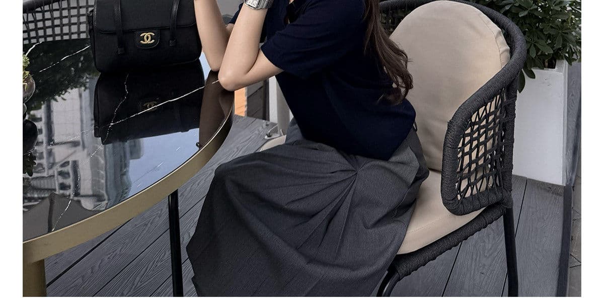 레트로 한 부서 오래된 돈 바람 POLO 칼라 니트 스웨터 여성 봄 여름 루즈핏 반팔 폴로 칼라 얼음 실크 긍정적 인 어깨 티셔츠 맨위 상세 이미지 10