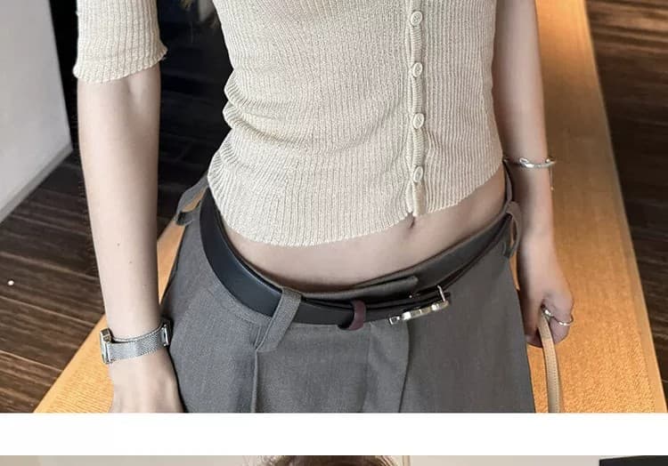 오래된 돈 바람 빛 사람들 V넥 얼음 실크 반팔 니트 오픈 가디건 여성 여름 슬림해 보이는 몸매 가꾸기 Chic 핫걸 반소매 맨위 상세 이미지 24