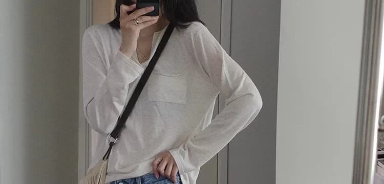 느긋한 느슨함 센스 아마 V넥 긴팔 자외선 차단 티셔츠 여성 여름 얼음 실크 반 개방 칼라 니트 에어컨 블라우스 맨위 상세 이미지 28