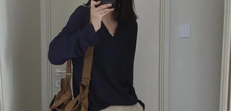 느긋한 느슨함 센스 아마 V넥 긴팔 자외선 차단 티셔츠 여성 여름 얼음 실크 반 개방 칼라 니트 에어컨 블라우스 맨위 상세 이미지 52