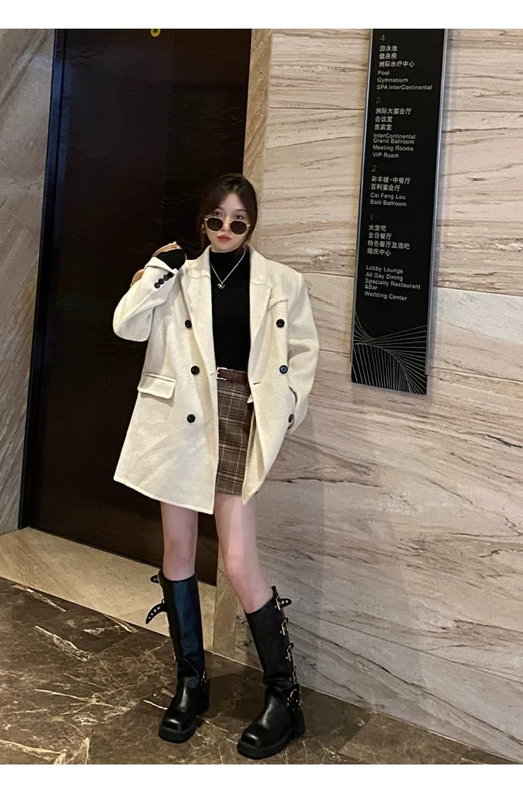 황색 스웨터 가을 겨울 소녀 니트 스웨터 2026 새로운 겨울 반하이넥 인사이드 가져 가라. 기본 셔츠 중 칼라 양모 맨위 상세 이미지 28