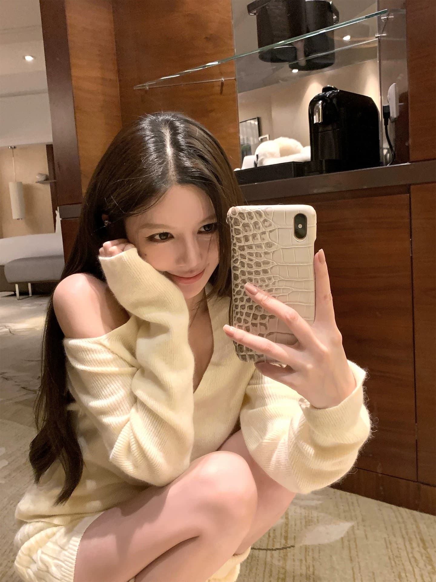 프랑스식 빨간색 작은 샤넬 스타일 행침 목 레이스업 니트 오픈 가디건 여성 외부 가져 가라. 이른 가을 슬립 스택 착용 쇼트 스타일 품격 맨위 이미지 2