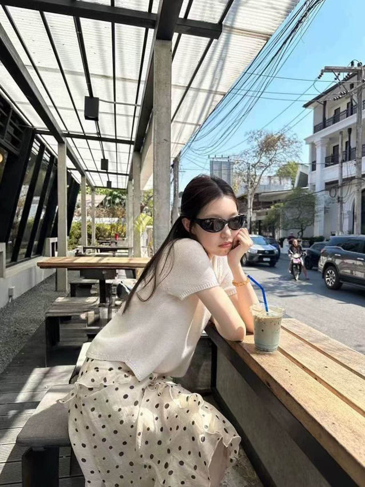 경관 그림 정가 봄 새로운 슈퍼 요정 부드러운 바람 프릴 도트 무늬 반신 스커트 여성 슬림해 보이는 한 마디 중간 길이 스커트 상세 이미지 2