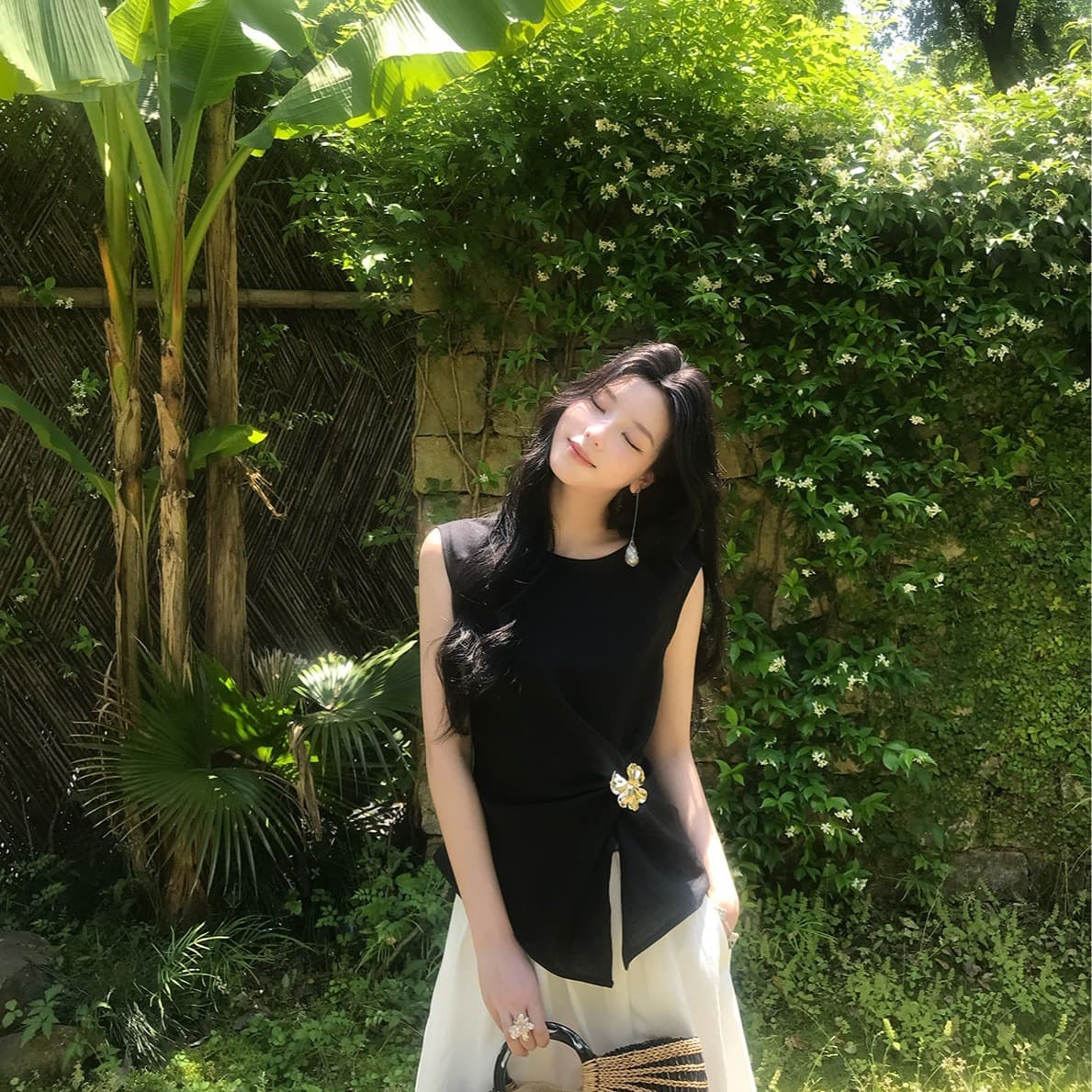 라이 경기 서울 아마 몸매 가꾸기 허리 수축 민소매 조끼 여름 외출용 디자인 센스 슬림해 보이는 행침 목 맨위 이미지 5
