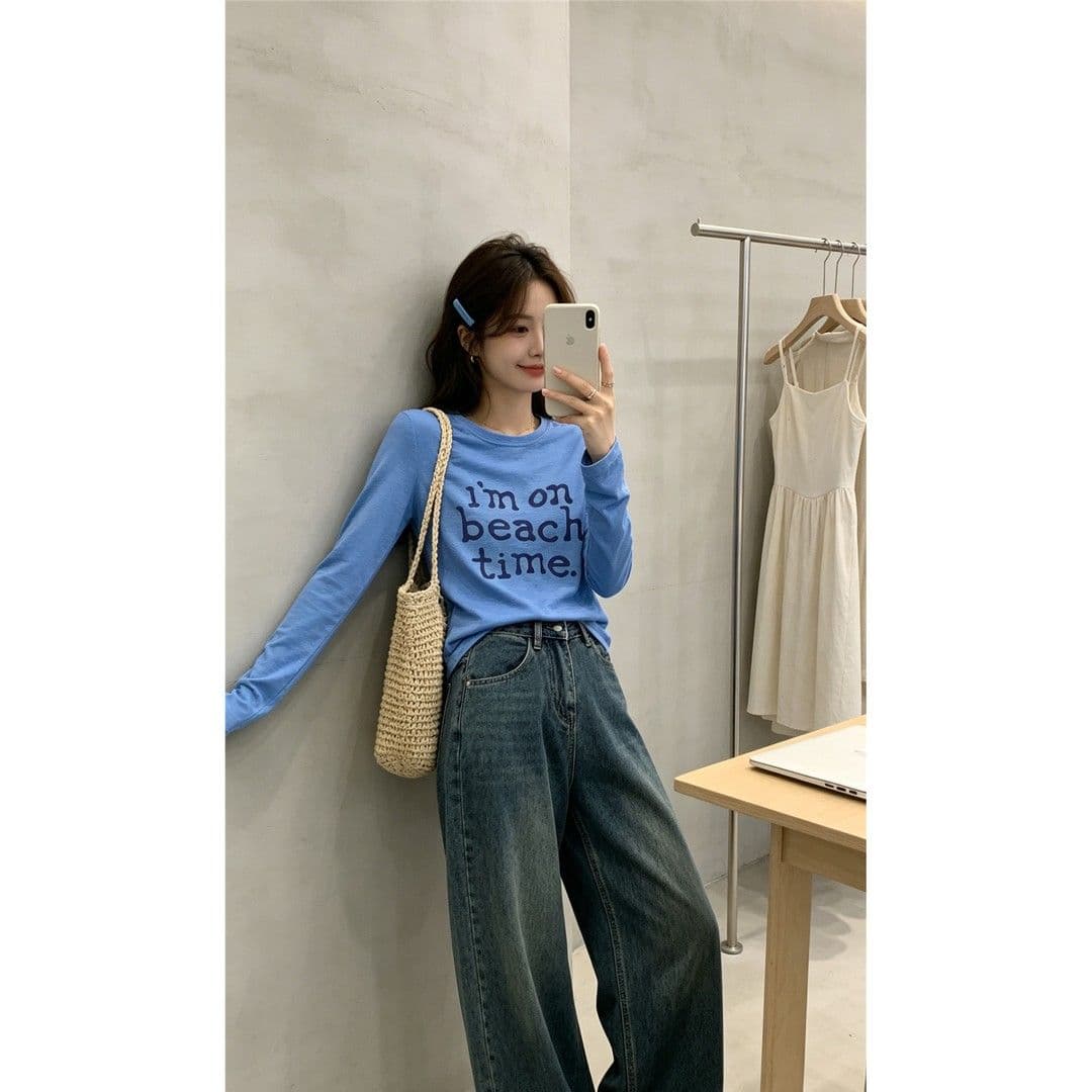 라이 경기 서울 차가운 센스 통기성 몸매 가꾸기 긍정적 인 어깨 긴팔 티셔츠 자외선 차단 블라우스 슬림해 보이는 신선함 맨위 상세 이미지 18
