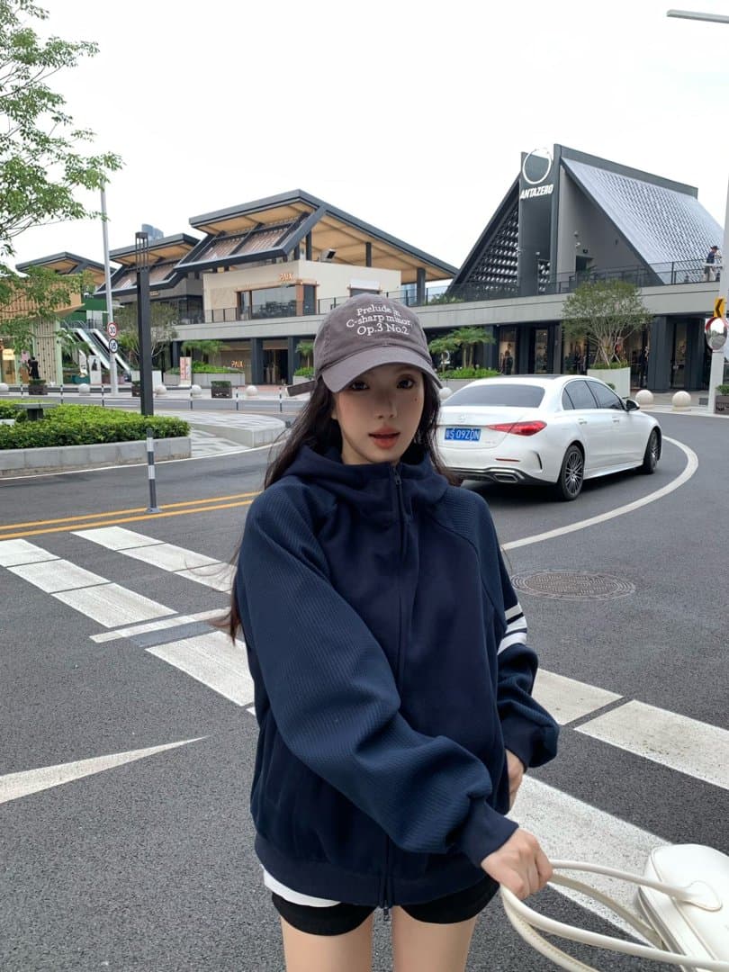 실사 정가 한 부서 느긋한 느슨함 센스 후드 티 스웨터 여성 가을 작은 대중 루즈핏 카디건 코트 맨위 상세 이미지 7
