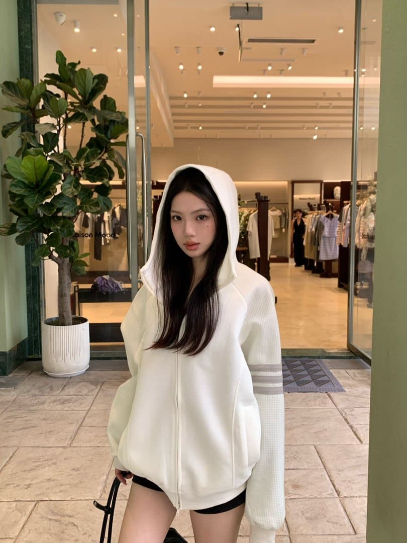 실사 정가 한 부서 느긋한 느슨함 센스 후드 티 스웨터 여성 가을 작은 대중 루즈핏 카디건 코트 맨위 상세 이미지 9