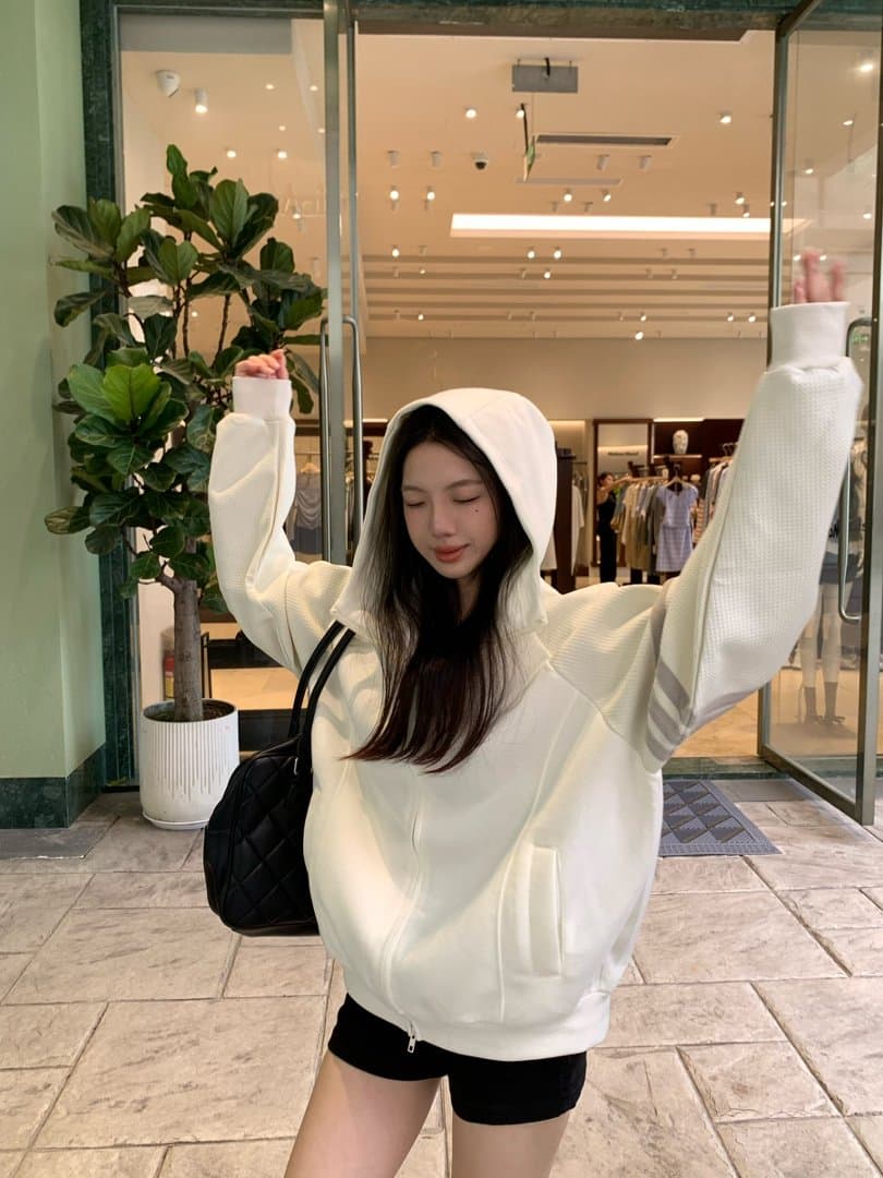 실사 정가 한 부서 느긋한 느슨함 센스 후드 티 스웨터 여성 가을 작은 대중 루즈핏 카디건 코트 맨위 상세 이미지 10