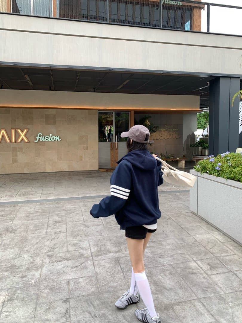 실사 정가 한 부서 느긋한 느슨함 센스 후드 티 스웨터 여성 가을 작은 대중 루즈핏 카디건 코트 맨위 상세 이미지 29