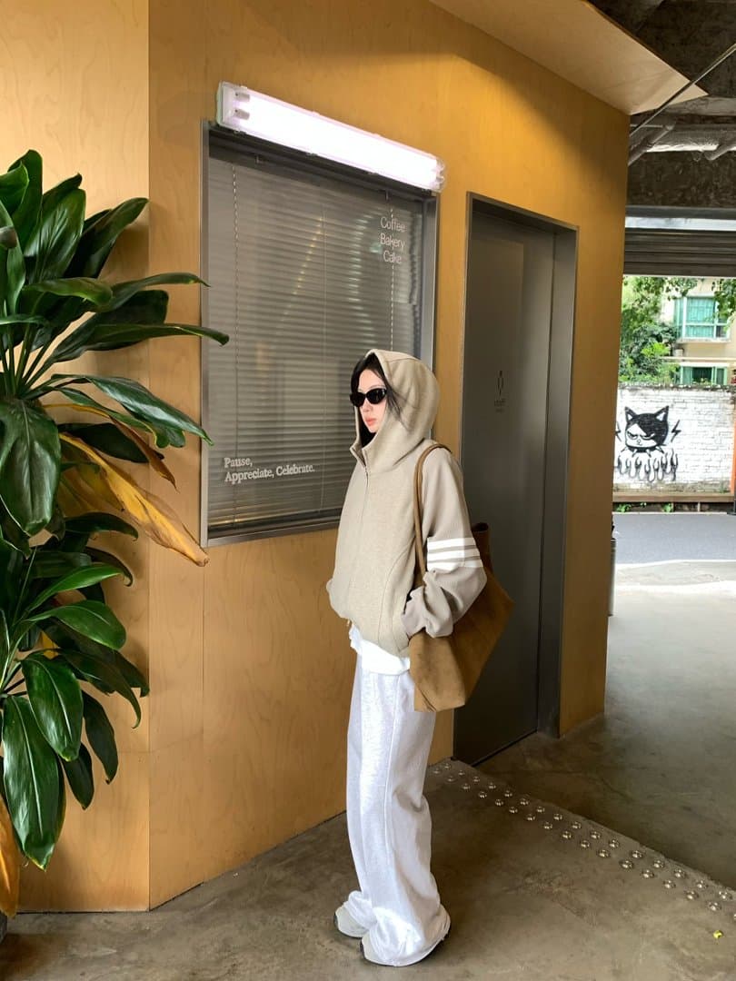 실사 정가 한 부서 느긋한 느슨함 센스 후드 티 스웨터 여성 가을 작은 대중 루즈핏 카디건 코트 맨위 상세 이미지 30