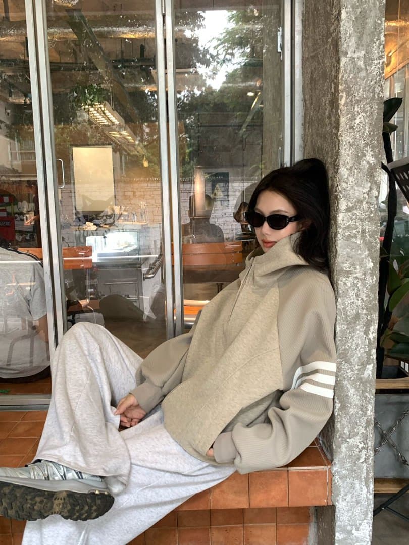실사 정가 한 부서 느긋한 느슨함 센스 후드 티 스웨터 여성 가을 작은 대중 루즈핏 카디건 코트 맨위 상세 이미지 36